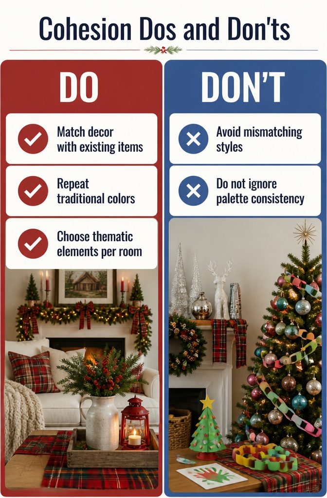 A collection of Christmas decorations showing cohesion and style.