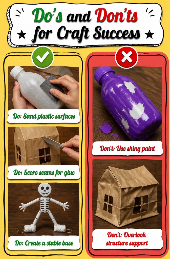 Guidelines for successful crafting displayed on a table.