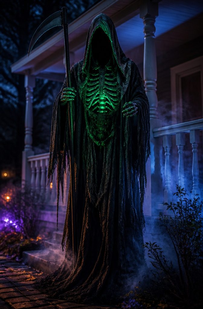 A life-size animatronic prop designed to shake and talk when activated.