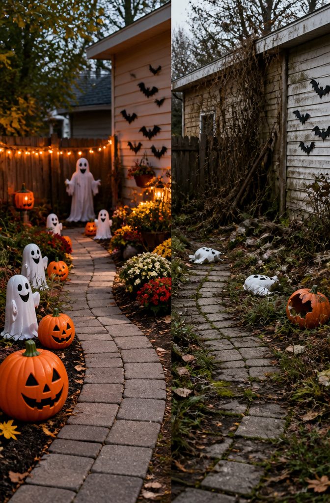 A large animated skeleton that can startle young guests.