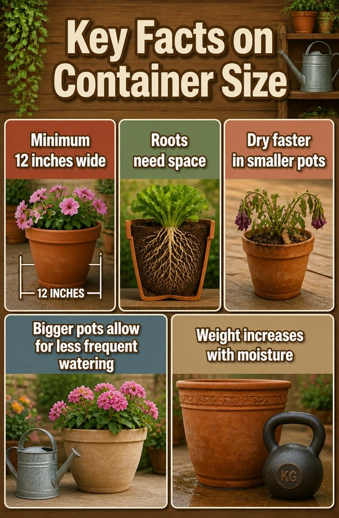 Information image highlighting key facts on container size.