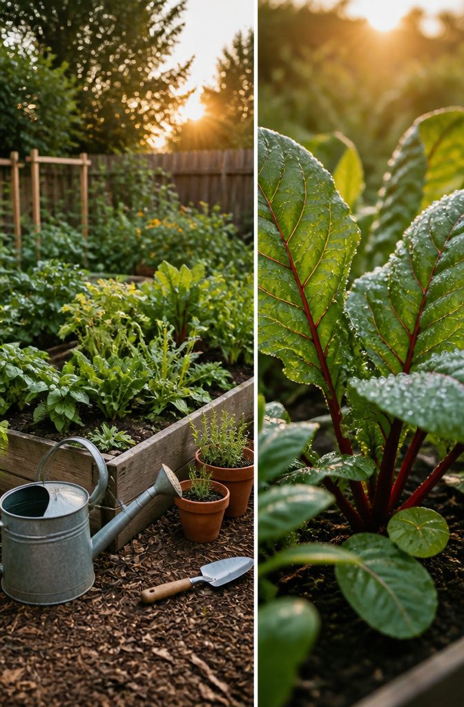 Containers in a garden needing frequent watering to stay hydrated.